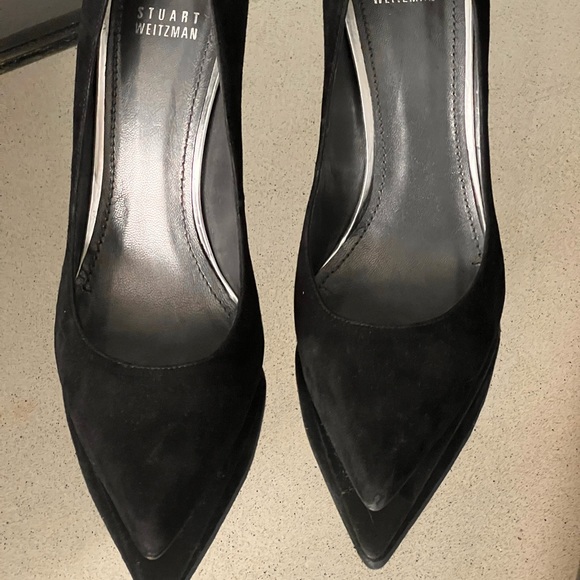 Stuart Wizerman black suede pumps heels 40 10 - Picture 4 of 6